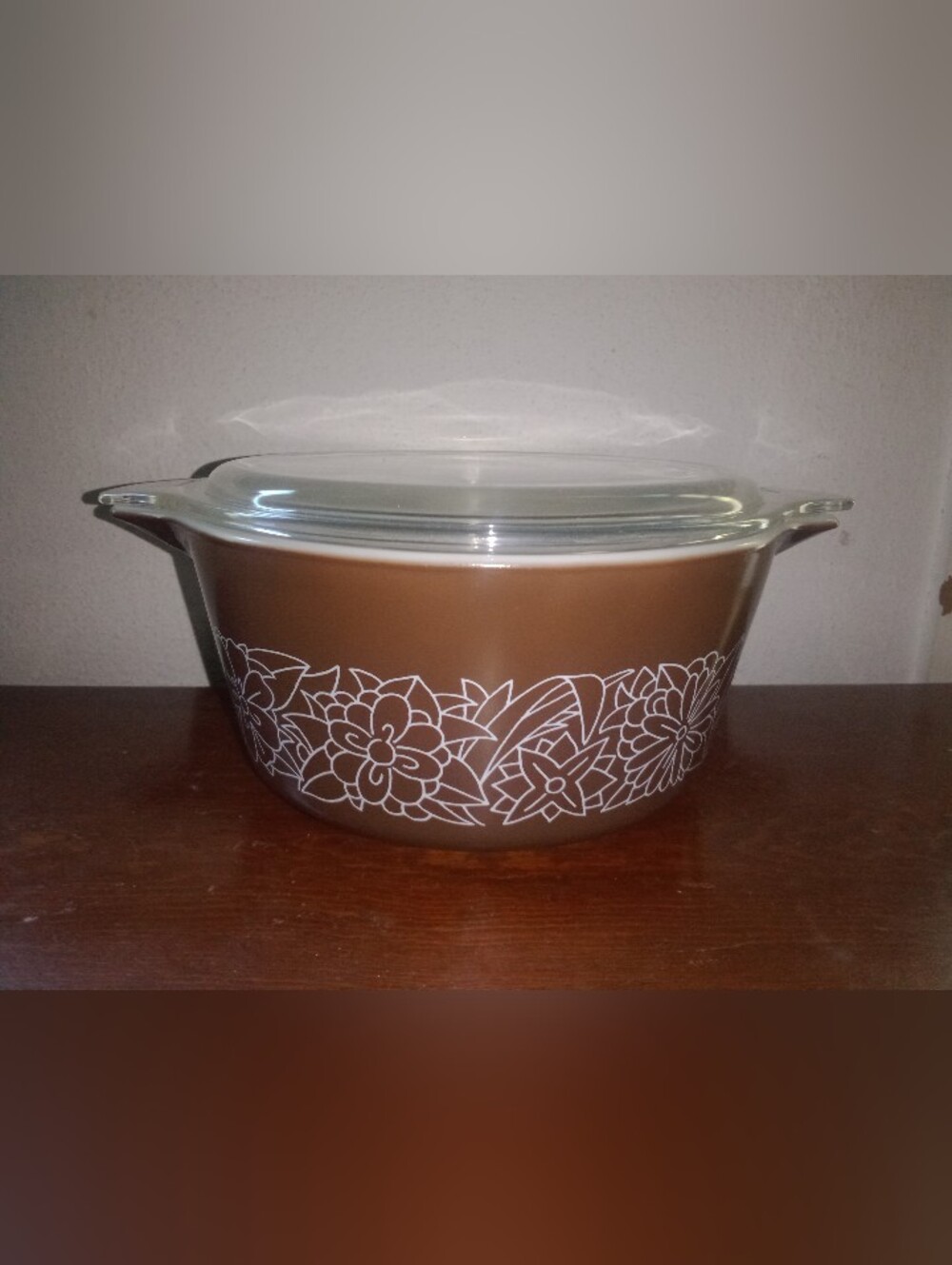 Vintage Pyrex Woodland Brown 474 Casserole Dish Bowl With Lid 1.5 L